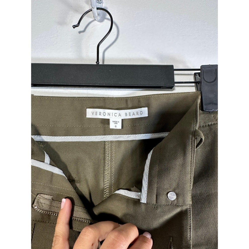 Veronica‎ Beard Field Cargo Pants Crop womens 8 olive green twill - Picture 3 of 10